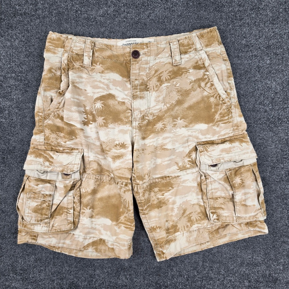Aeropostale Cargo Shorts Men's 31 Tropical Palm Tree Print Y2K Utility 11" VTG